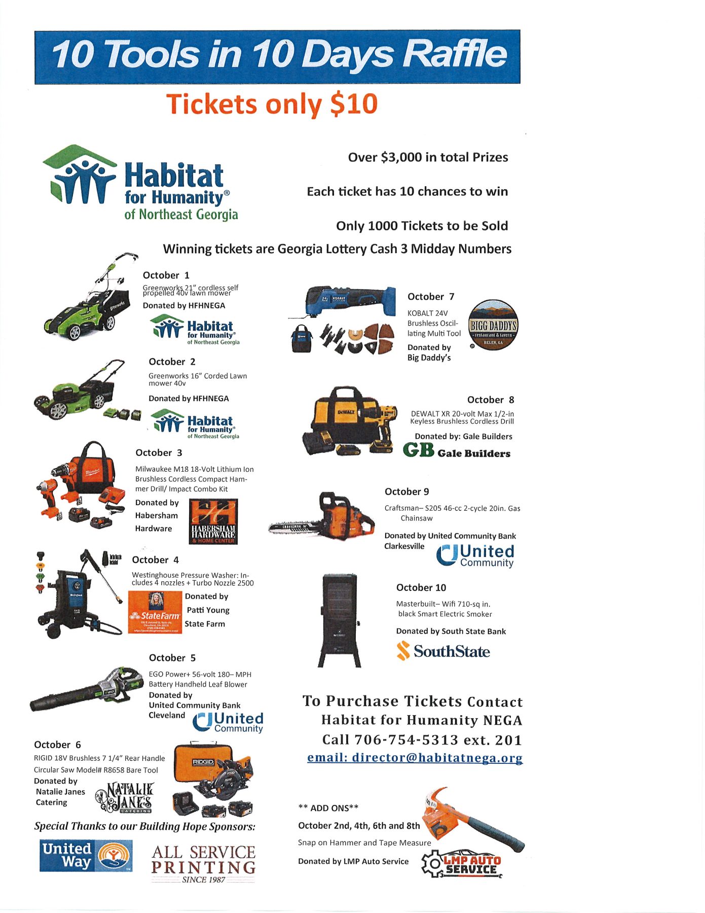 Tool Raffle – Habitat for Humanity of Northeast Georgia